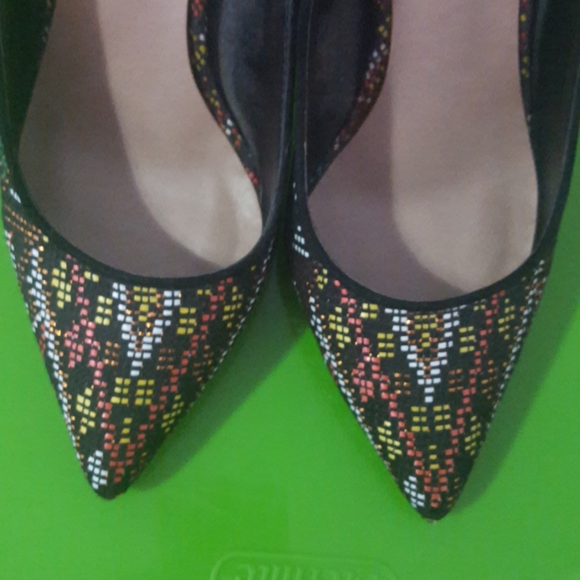 Mix No. 6 multicolor fabric heels - Picture 8 of 11